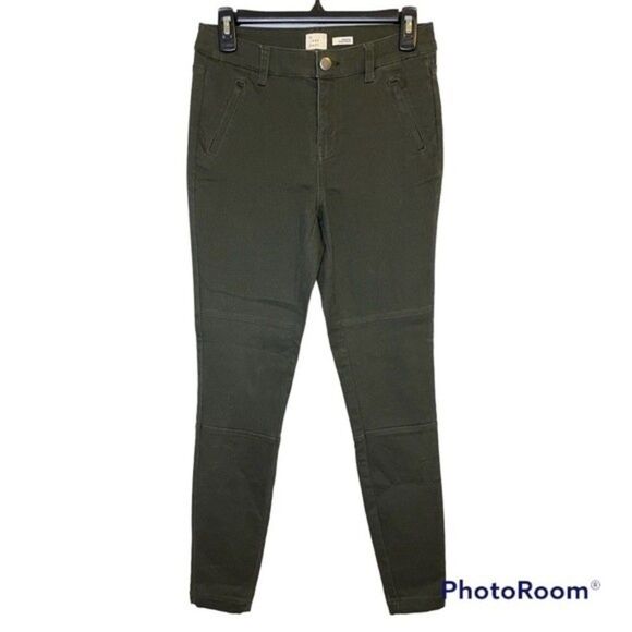 A New Day Olive Green Stretch Skinny Jeans Size 4 - Picture 1 of 6